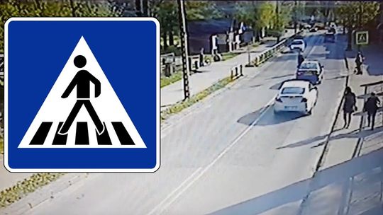 Gwałtownie hamował przed pieszym na przejściu