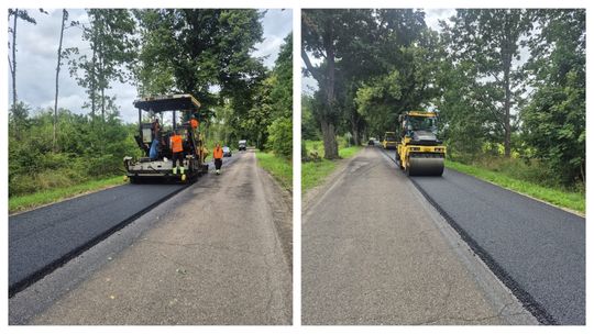 Od Głębocka w stronę Pieniężna. Kolejne kilometry drogi do remontu