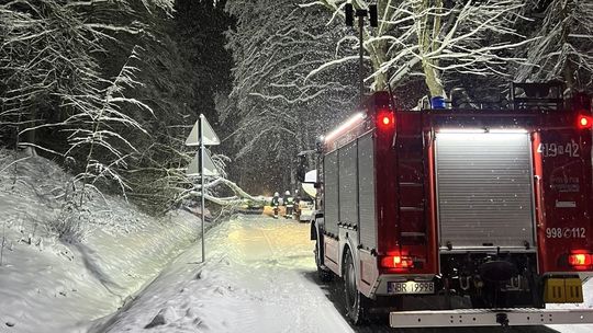 Opady śniegu dały się we znaki kierowcom, strażakom i drogowcom