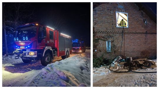 Pożar na poddaszu. Paliły się deski i ocieplenie