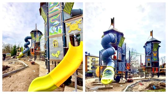 Przy szkole „Piątce” powstaje nowoczesny i kolorowy plac zabaw