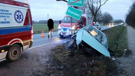 Straciła panowanie, uderzyła w przepust