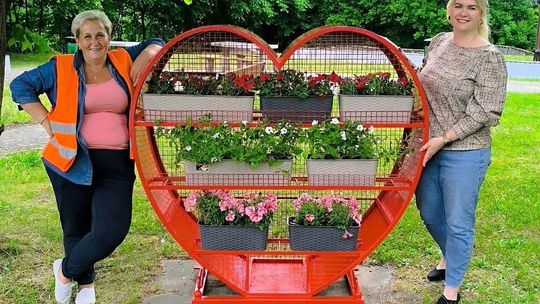 Zamiast plastikowych nakrętek są kwiaty. Oryginalna zmiana w parku w Pieniężnie