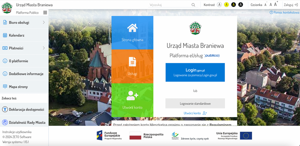 eUsługi dostępne w Urzędzie Miasta Braniewa