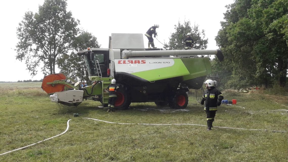 Pożar kombajnu. Stłumiony w zarodku