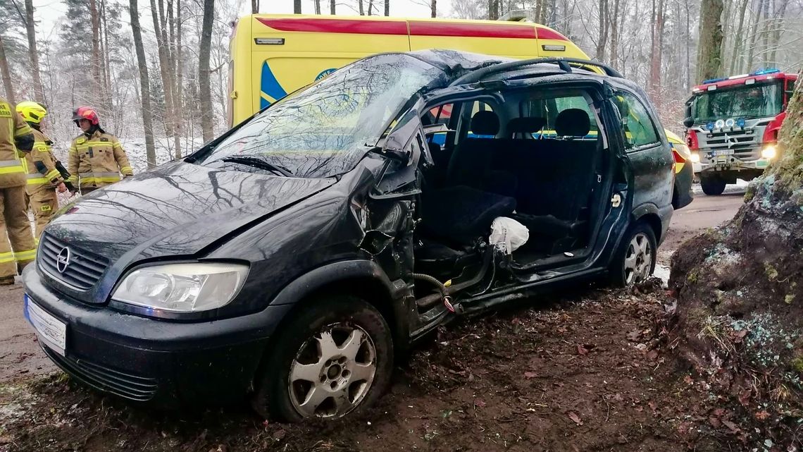 Uderzyła w drzewo. Ranna kobieta trafiła do szpitala