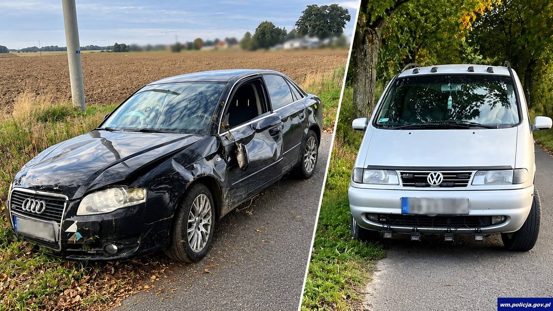 Wjechał do rowu, zostawił auto i wrócił po nie innym samochodem. Zatrzymali go policjanci