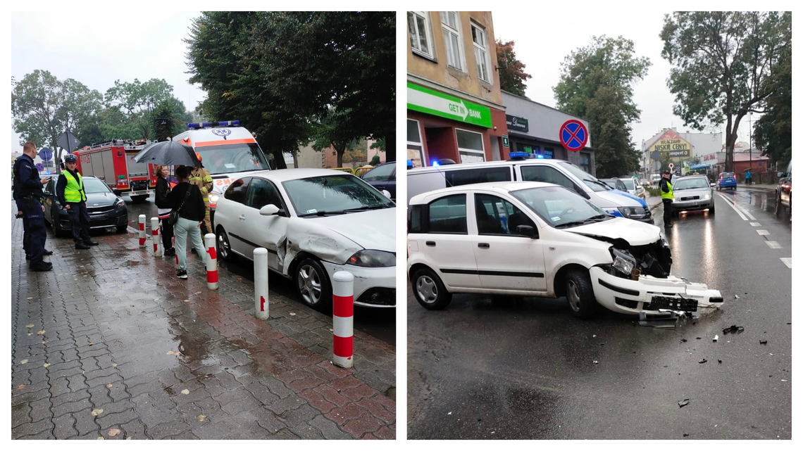 Zderzenie dwóch samochodów na ulicy Gdańskiej