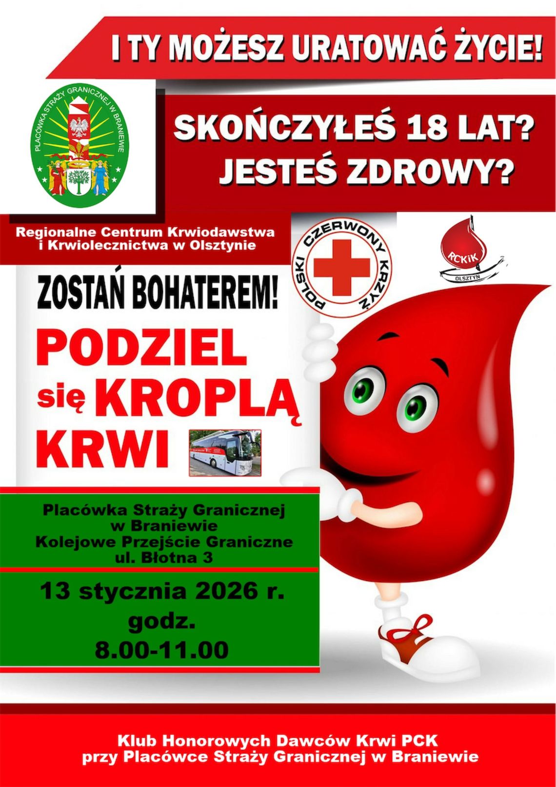 Zbiórka krwi w Braniewie