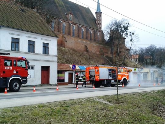 Pożar dostawczego samochodu we Fromborku