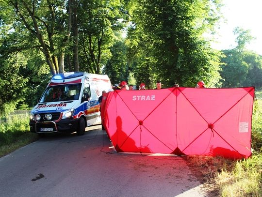 Wypadek śmiertelny w Demitach / Fot. mł. bryg. Ireneusz Ścibiorek – oficer prasowy KP PSP w Braniewie