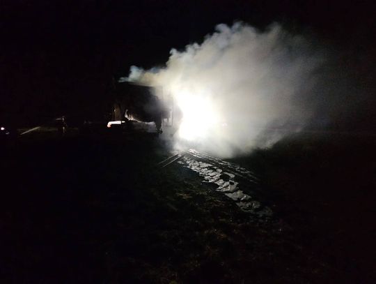 Długobór, pożar kombajnu