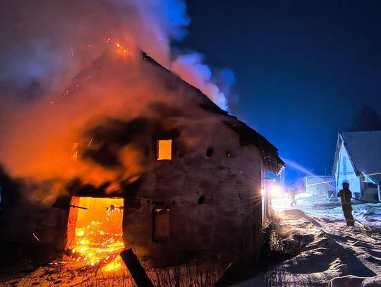 Pożar budynku gospodarczego