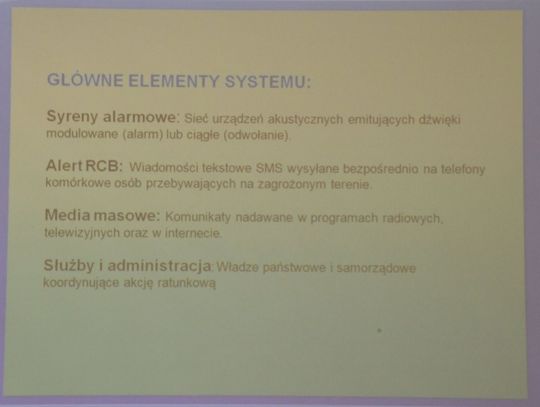 O funkcjonowaniu systemu ostrzegania i alarmowania