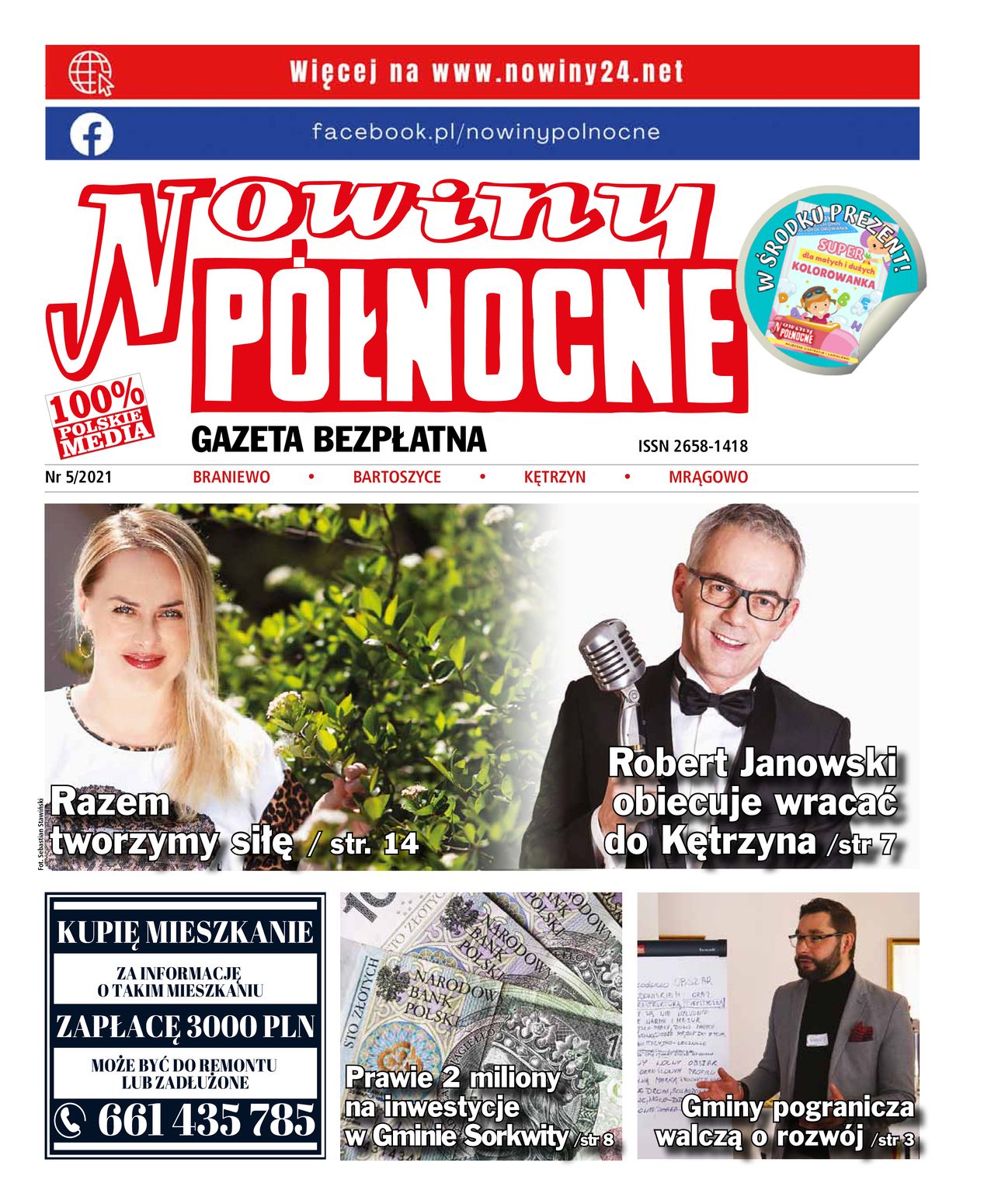 Nowiny Północne, 2021/05 - strona 1