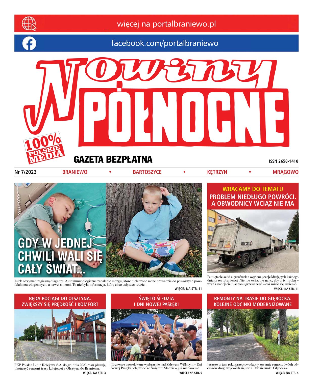 Nowiny Północne, 2023/07 - strona 1