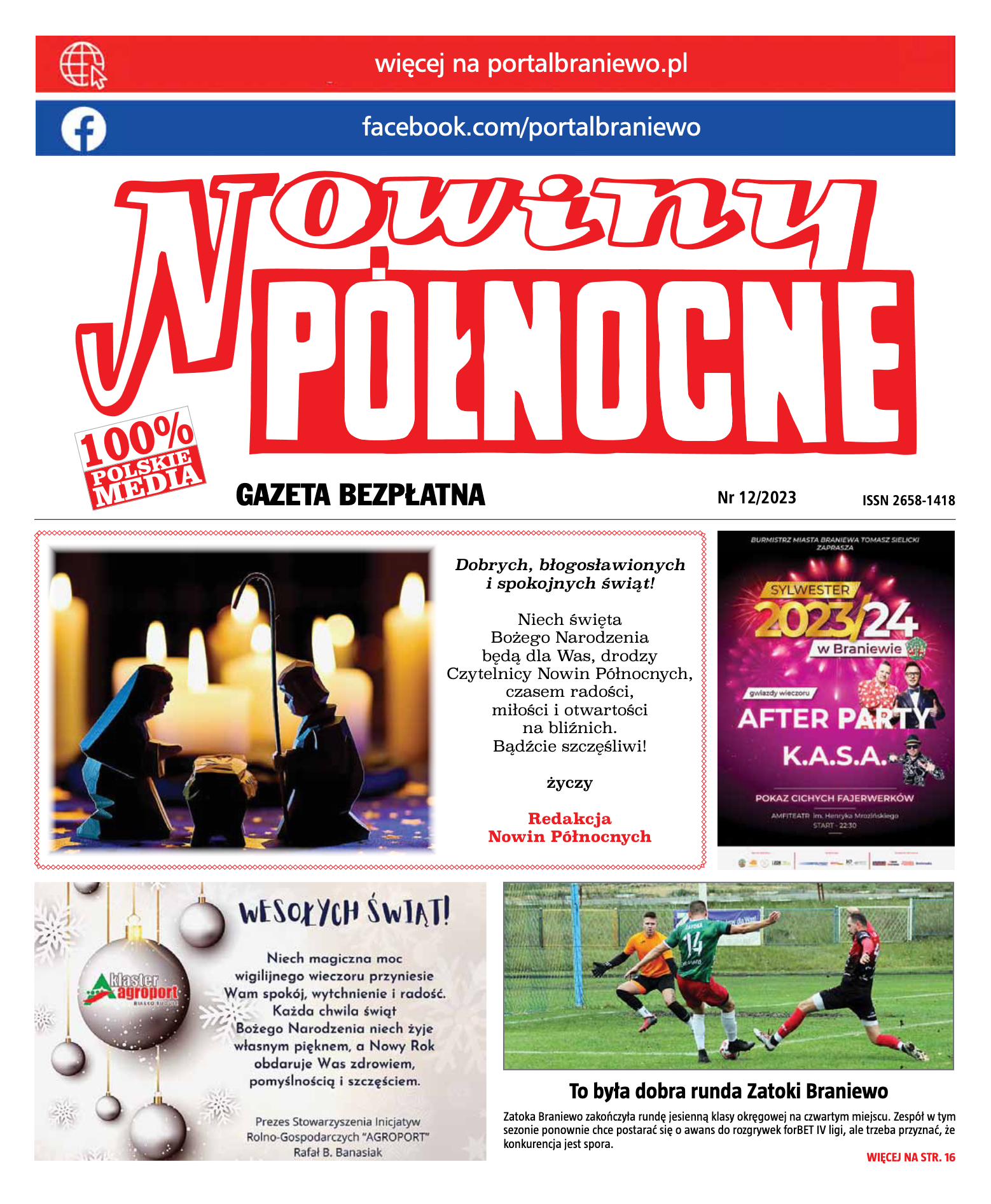 Nowiny Północne, 2023/12 - strona 1