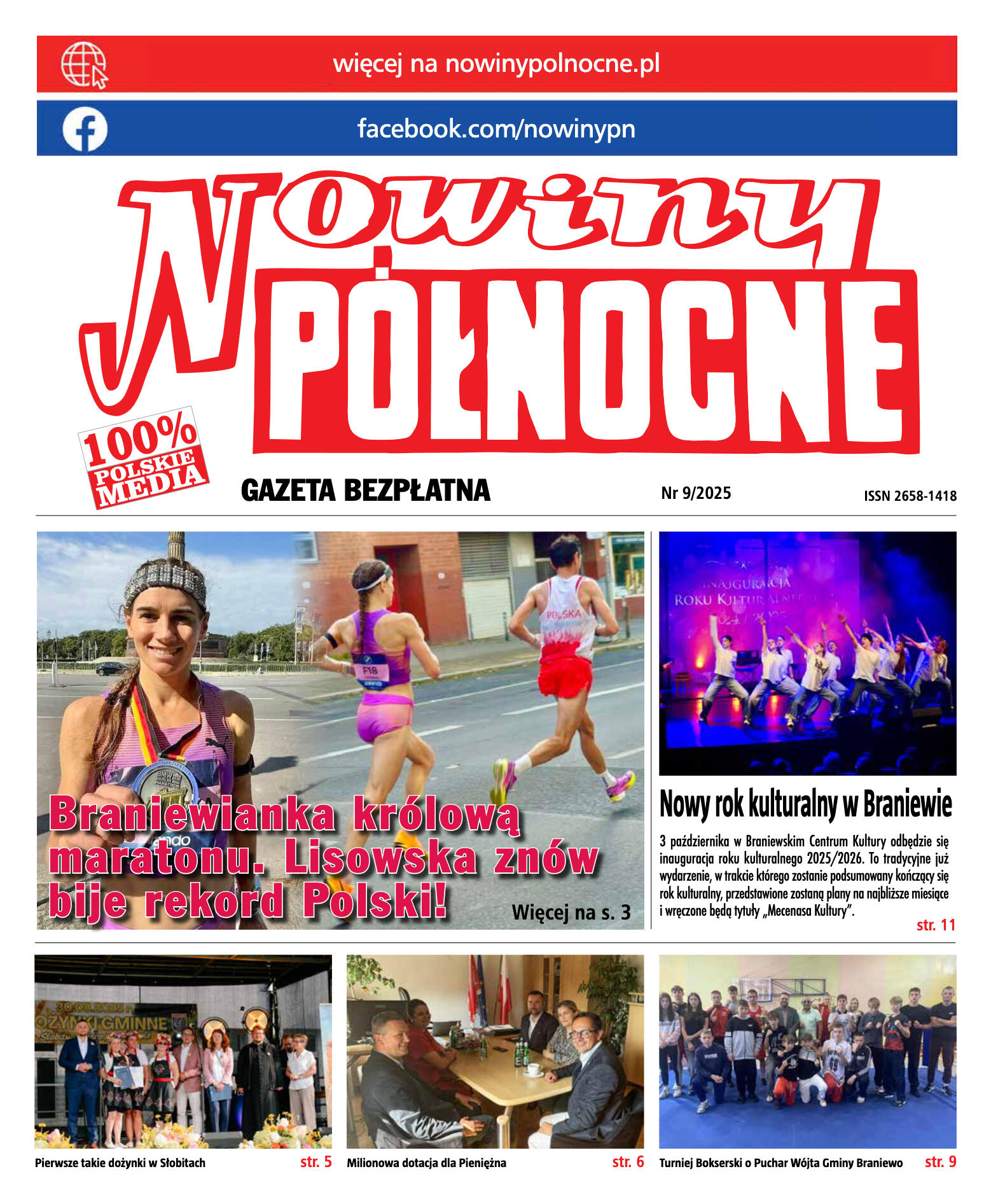 Nowiny Północne, 2025/09 - strona 1