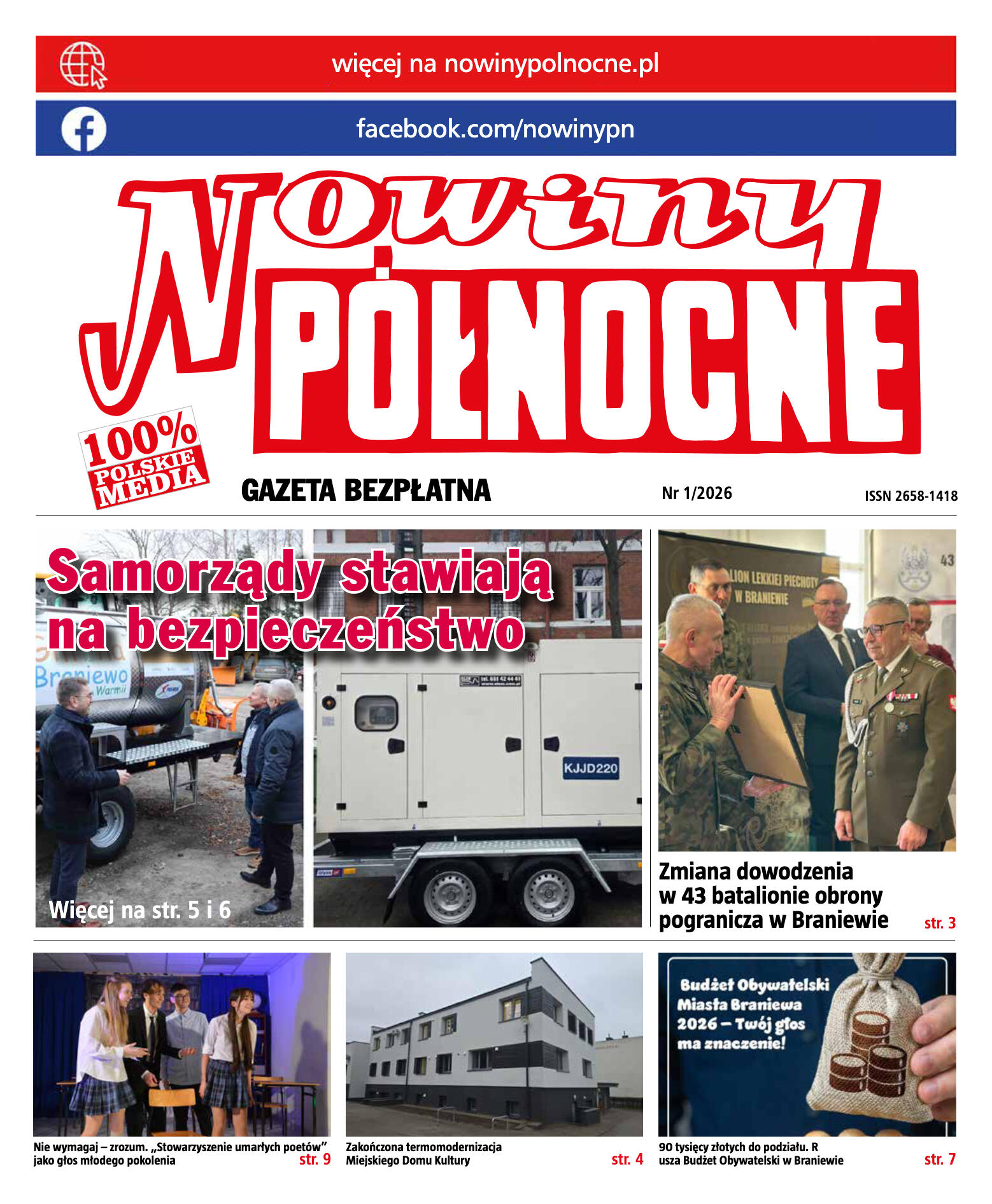 Nowiny Północne, 2026/01 - strona 1