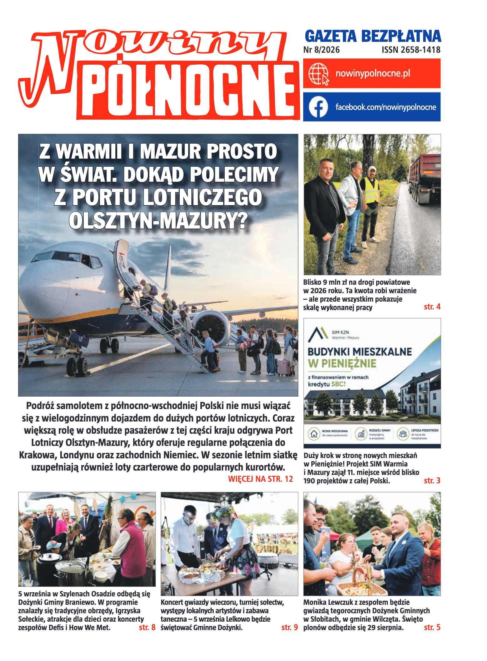 Nowiny Północne, 2026/08 - strona 1