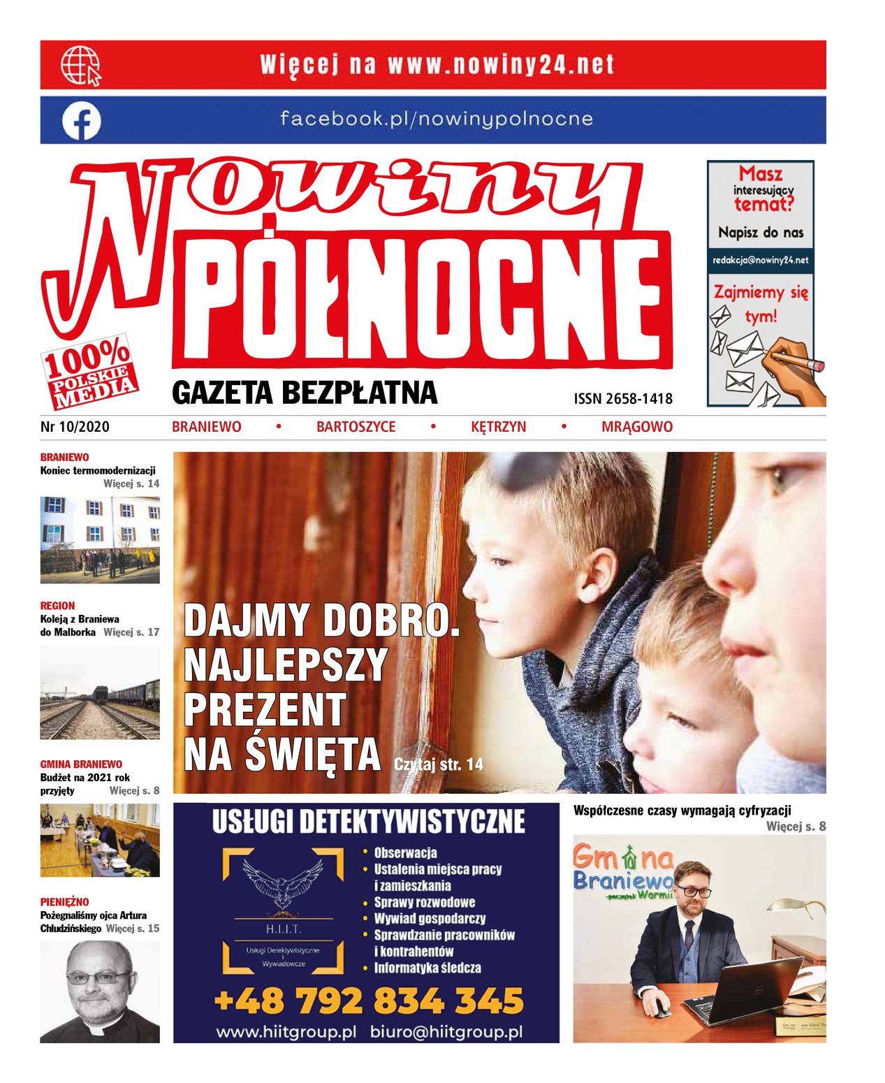 Nowiny Północne, 2020/10 - strona 1